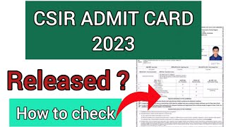 CSIR NET Admit Card 2023  How To Check CSIR NET Admit Card 2023 [upl. by Jandy779]