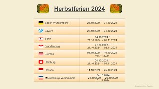 Herbstferien 2024 [upl. by Anuqahs]