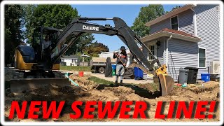 Installing And Backfilling A New Sewer Line [upl. by Kiker]