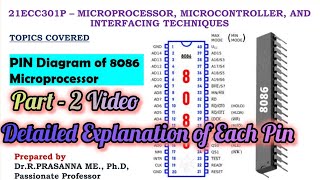 Pin Diagram of 8086 Microprocessor  Part 2 Detailed [upl. by Sikorski]