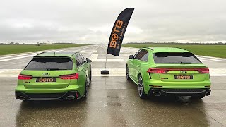 DRAG RACE AUDI RS6 AVANT VS RSQ8 [upl. by Anoiek1]