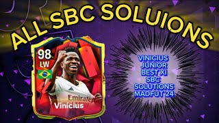 98 RATED VINICIUS JUNIOR  ALL 7 MADFUT SOLUTIONS  BEST XI SBC SOLUTION  MADFUT 24 [upl. by Ag]