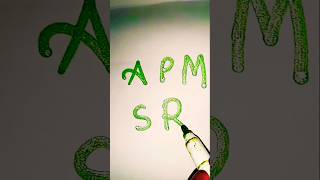 Green colour letter writing Apmsrn Lucky names first lettersatisfying shorts trending [upl. by Eniad]