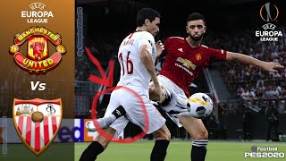 UEL • Siviglia 🆅🆂 Manchester United • quotcentro perfetto di Bruno Fernandesquot • PES 2020 [upl. by Dulcia51]