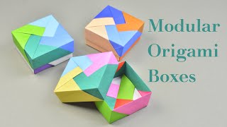 3 Easy Modular Origami Box Tutorial  How To Make Modular Origami Box For Beginners  Creative DIY [upl. by Brause542]