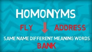 Everything about Homonyms  Confusing Words In English  Same name and Different meaning Words [upl. by Annahsor]