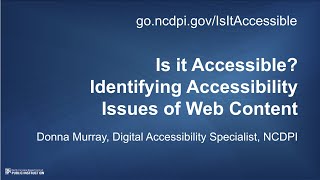 How to identify accessibility issues of web content Digital Accessibility webinar 792024 [upl. by Magee]