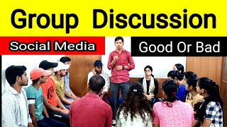 Group Discussion on Social Media is good or bad  How to do group discussion GD in EnglishEnglish [upl. by Danais]