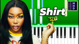 SZA  Shirt  Piano Tutorial [upl. by Lednic]