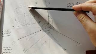 PERSPETIVA TRIMÉTRICA de pirâmide pentagonal regular [upl. by Osi]