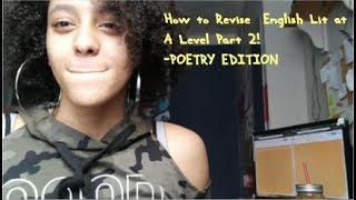 How To Revise English Literature A Level  Poetry Edition [upl. by Ytsirt]