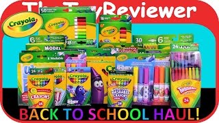 2016 Crayola Back to School Haul HUGE Crayons Markers Pencils Unboxing Toy Review by TheToyReviewer [upl. by Nywles715]