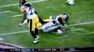 Wes Welker layed out by Steelers Ryan Clark [upl. by Oker]