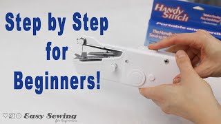 How to Operate a Handheld Sewing Machine  Tutorial [upl. by Kcor86]