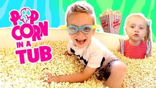 KidCity’s Popcorn in a Bath Tub Challenge [upl. by Rhoades]