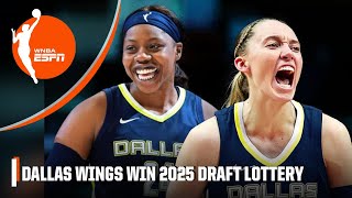 Dallas Wings win 2025 draft lottery 🏀 Will they select Paige Bueckers  WNBA on ESPN [upl. by Rheims]