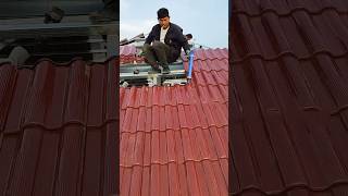 Installation process of glazed tiles on steel frame roof [upl. by Imim189]