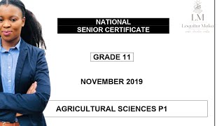 Grade 11 Agricultural Sciences Paper 1 Questions and Memorandum [upl. by Onibag]