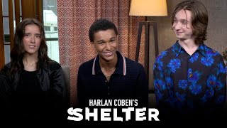 Prime Videos Harlan Cobens Shelter Interview  Abby Corrigan Jaden Michael amp Adrian Greensmith [upl. by Ahsilahs]