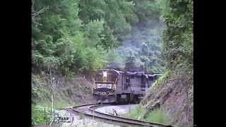 Southern Railway power leading train 171 at Spartanburg SC 1988 [upl. by Nerita]