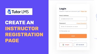 Tutor LMS  How To Create and Display Instructor Registration Page  Create an Online Course Website [upl. by Yasibit36]