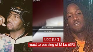 rapper CBiz £R reacts to the passing of M Lo £R [upl. by Selia]