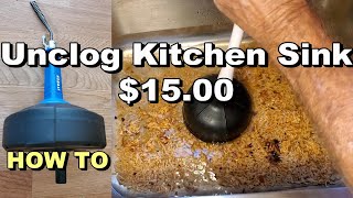 How to Clean a Clogged Kitchen Sink Drain J Trap Vent Pipe  Drain Cleaning [upl. by Ynalem]