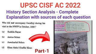 UPSC CISF AC LDCE 2022  History Section  Part1  Detailed explanation facetsofupsc [upl. by Ahsieki]