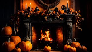 Cozy Crackling Fire by the Vintage Halloween Fireplace 🎃Calming Fire Sounds [upl. by Camel]