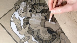 Painting Time Lapse The Queen of Clubs [upl. by Nylirrej]