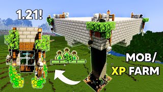 Minecraft EASY Mob Xp FARM FOR ANY WORLD Tutorial 121 [upl. by Ilohcin]