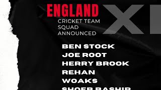 England announced squad against Pakistancricket [upl. by Neeruam]