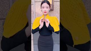 Classic Charm Enhance Your Outfit with a Stylish Buttoned Capeletshortstrending viralvideo [upl. by Cloutman]