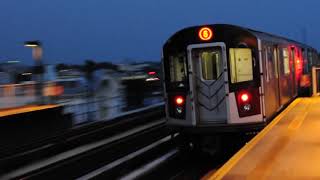 MTA NYC Subway Kawasaki R142A 7575 on the 6 Pelham Bay Park bound departing Castle Hill Avenue [upl. by Lyns349]