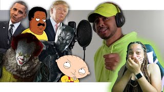 Azerrz Rap Songs in Voice Impressions Pennywise Black Panther Stewie Griffin  MORE Reaction [upl. by Terza379]