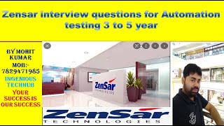 Zensar interview questions for Automation testing 3 to 5 year Experience [upl. by Loriner]