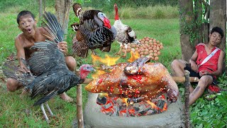 Turkey chicken cooking recipes lifestyle Primitive technology [upl. by Aram]