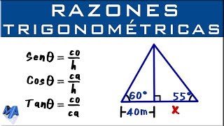 Razones trigonométricas  Aplicación con dos triángulos  Ejemplo 1 [upl. by Anale]