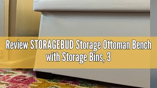 Review STORAGEBUD Storage Ottoman Bench with Storage Bins 30In Storage Bench for Bedroom End of Be [upl. by Anoik]