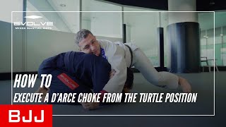 BJJ  How To Execute A D’Arce Choke From The Turtle Position [upl. by Rogozen769]