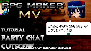 RPG Maker MV Tutorial PARTY CHAT GALVMessageStyles Plugin [upl. by Arihs]