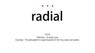 How to pronounce radial  Vocab Today [upl. by Eeryt]