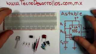 Astable con LM555 Oscilador o generador de señal cuadrada [upl. by Angrist]