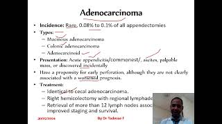 Appendiceal disease\appendiceal neoplasm\by Dr Tadesse Fenta [upl. by Enegue]