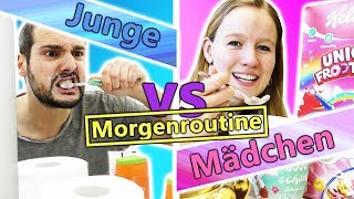 Morgenroutine JUNGS vs MÄDCHEN Ein typischer Morgen in der Woche wenn Schule ist [upl. by Samuelson]