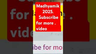 Madhyamik 2025 maths youtubeshorts [upl. by Eceirahs]