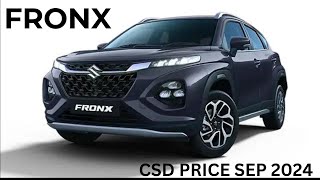 Nexa Fronx CSD Price Sep 2024  Fronx  Nexa Car [upl. by Lua]