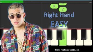 Bad Bunny Amorfoda Slow Right Hand Easy Piano Tutorial [upl. by Gaynor]