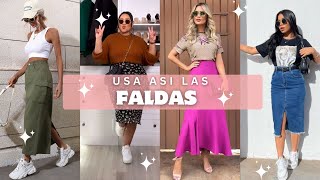 OUTFITS con FALDAS  TENDENCIA DE MODA 2024 [upl. by Dlorej]