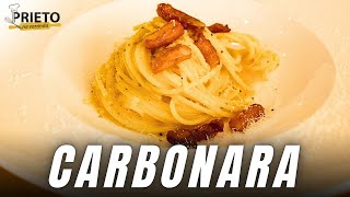 COMO FAZER UM CARBONARA TRADICIONAL E LEGÍTIMO COM SPAGHETTI  Receita Completa  Prieto Na Varanda [upl. by Meggy]